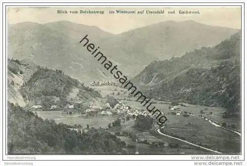 Blick vom Belchenweg ins Wiesental auf Utzenfeld und Gschwend ca. 1905