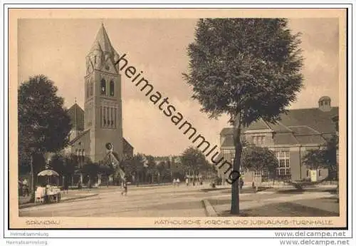 Berlin-Spandau - Katholische Kirche und Jubiläums-Turnhalle 1930