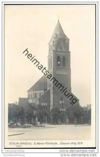 Berlin-Spandau - St. Marien-Pfarrkirche - Askanier-Ring 10-11 - Foto-AK 30er Jahre