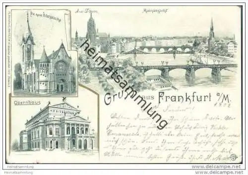 Gruss aus Frankfurt a. M. - Peterskirche - Opernhaus