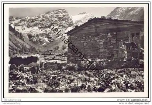 Radeck-Alm mit Ankogel bei Badgastein - Foto-AK 30er Jahre