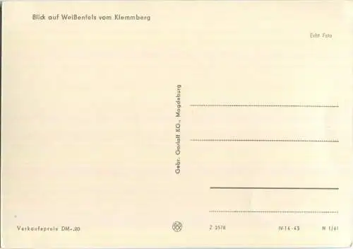 Weissenfels - Blick vom Klemmberg - Foto-AK Grossformat - Verlag Gebr. Garolff KG Magdeburg 60er Jahre