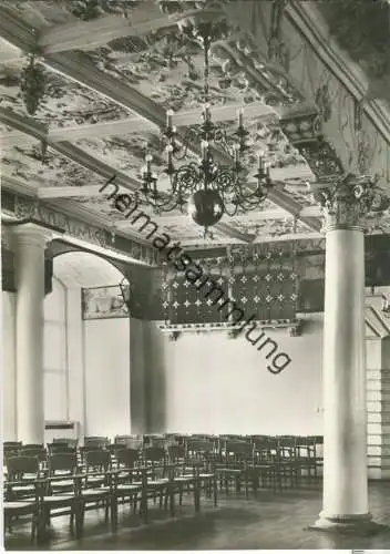 Schloss Güstrow - Jagdsaal mit Stuckdecke und Hirschfries - Verlag Bild und Heimat Reichenbach 70er Jahre