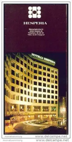 Helsinki - Hotel Hesperia 60er Jahre - Faltblatt mit 12 Abbildungen