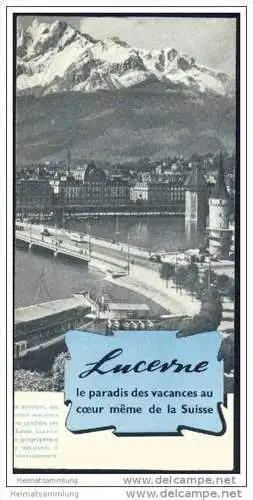 Lucerne 50er Jahre - Faltblatt mit 7 Abbildungen