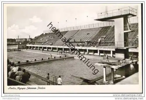 Berlin - Olympia Schwimm Stadion - Foto-AK 50er Jahre