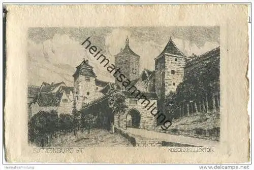 Rothenburg ob der Tauber - Koboldzellertor - Original-Radierung Handabzug