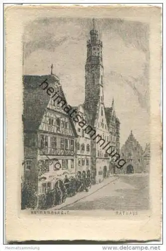Rothenburg ob der Tauber - Rathaus - Original-Radierung Handabzug