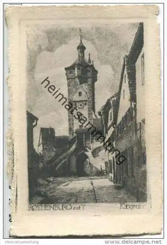 Rothenburg ob der Tauber - Klingentor - Original-Radierung Handabzug