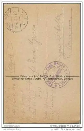 Und Ihr? - Zeichnet Kriegsanleihe - sig. Fritz Erler - Feldpost