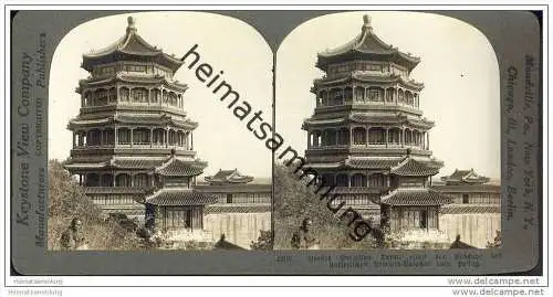 Peking - Beijing - Kaiserlicher Sommerpalast - Grosser Porzellan Turm - Keystone View Company - Stereofotographie