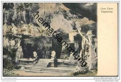 Indien - Elephanta&nbsp;- Lion Cave - ca. 1910