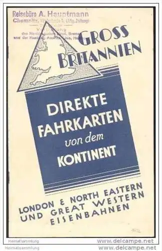 Grossbritannien 1932 - Direkte Fahrkarten von dem Kontinent - London &amp; North Eastern und Great Western Eisenbahnen