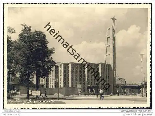 Berlin-Tiergarten - Hansaviertel - St. Ansgarkirche - Klopstockstraße 31 / Altonaer Straße - Foto-AK Handabzug