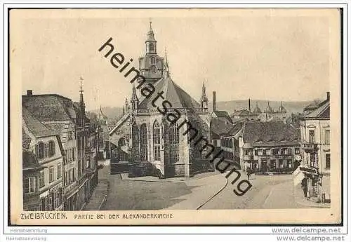 66482 Zweibrücken - Partie bei der Alexanderkirche - Feldpost