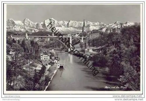 Bern und die Alpen - Foto-AK 30er Jahre