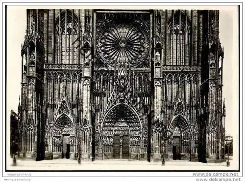 Strasbourg - Strassburg - Münster - Die Westportale - Foto-AK Grossformat