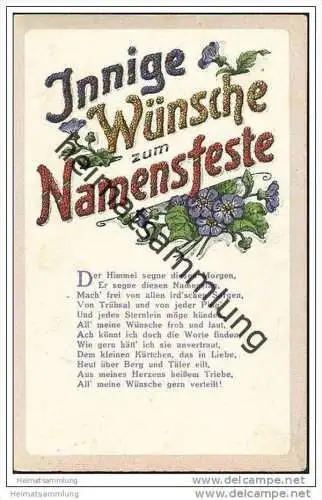 Innige Wünsche zum Namensfeste - Namenstag