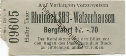 Schweiz - Rheineck SBB - Walzenhausen - Bergfahrt - Fahrschein