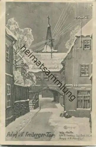 Adorf im Vogtland - Freiberger Tor - signiert Müller - Verlag Dr. Trenkler & Co Leipzig