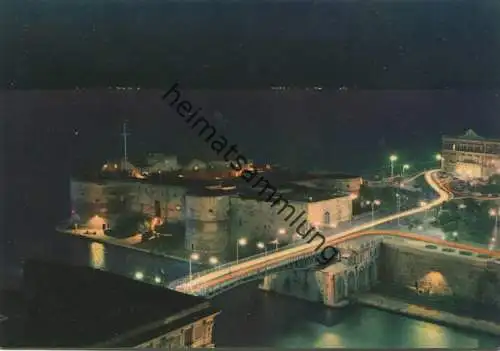 Taranto - Notturno Ponte girevole S. Francesco di Paola chiuso - AK Grossformat