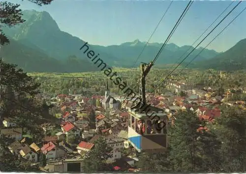 Wankbahn mit Blick auf Garmisch-Partenkirchen - AK-Grossformat
