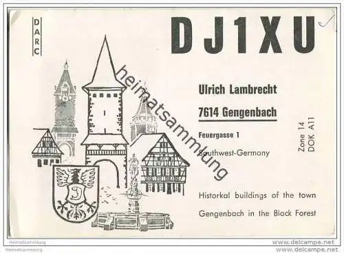 QSL - Funkkarte - DJ1XU - Gengenbach - 1969