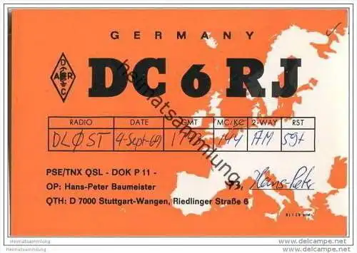 QSL - Funkkarte - DC6RJ - Stuttgart-Wangen - 1969