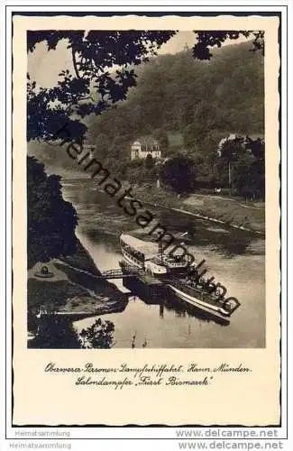 Oberweser Personen-Dampfschifffahrt - Salondampfer Fürst Bismarck - Foto-AK