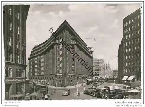 Hamburg - Chilehaus - Sprinkenhof - Verkehr - Foto-AK Grossformat