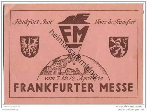 Frankfurter Messe 1949 - Rückseitig Sonderstempel