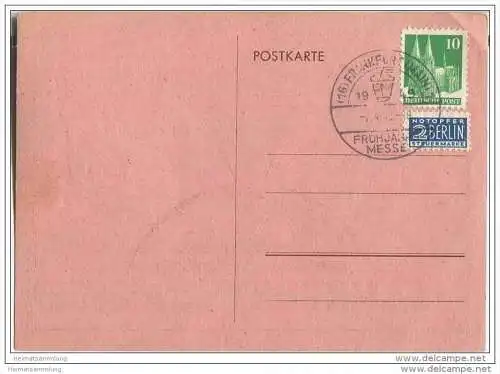 Frankfurter Messe 1949 - Rückseitig Sonderstempel