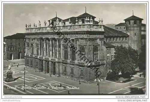 Torino - Piazza Castello e Palazzo Madama - Foto-AK 1943