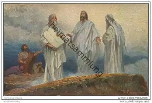 Die Heilige Schrift - Jesu Verklärung - Künstlerkarte R. Leinweber ca. 1910