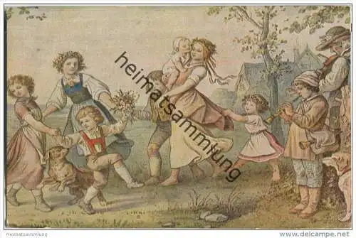Kinderreigen - Ludwig Richter - Künstlerkarte des Volkskunstverlags Richard Keutel Stuttgart