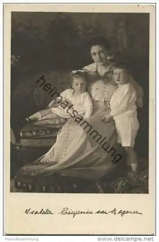 Isabelle Prinzessin von Bayern Gemahlin von Franz von Bayern - Feldpost gel. 1917