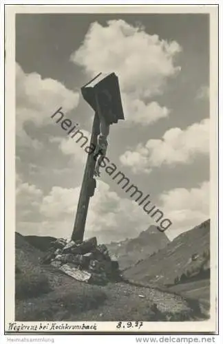 Wegkreuz bei Hochkrumbach - Foto-AK 1927 - Verlag Keßler's Lichtbild-Werkstätte Riezlern