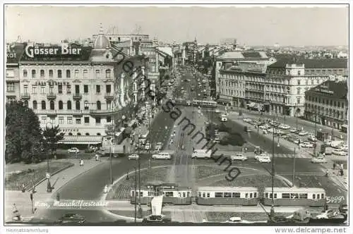 Wien - Mariahilferstrasse - Strassenbahn - Foto-AK gel. 1966