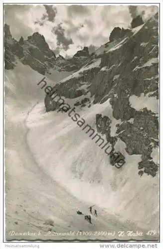 Dammkar bei Mittenwald - Foto-AK - Verlag Hans Huber Garmisch-Partenkirchen gel. 1954
