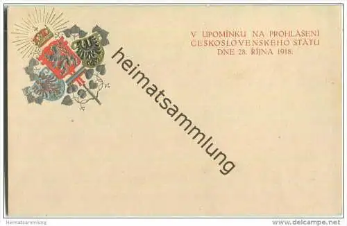 V Upominku na Prohlaseni Ceskoslovenskeho Statu dne 28. Rijna 1918 - Stummer Stempel