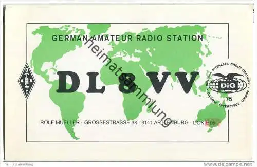 QSL - QTH - Funkkarte - DL8VV - Artlenburg - 1976