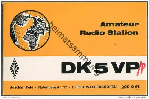 QSL - QTH - Funkkarte - DK5VP - Walpershofen - 1976
