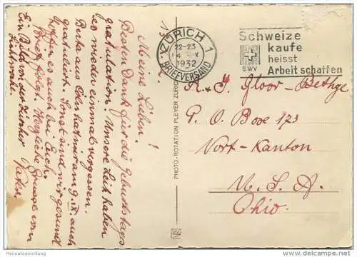 Zürich im Licht - Foto-AK Grossformat - Verlag Wilhelm Pleyer Zürich gel. 1932