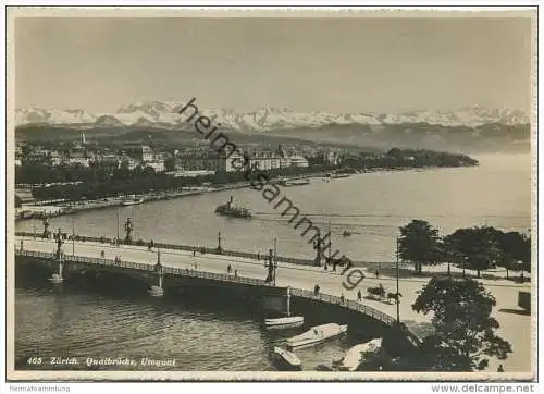 Zürich - Quaibrücke - Utoquai - Foto-AK Grossformat - Verlag Wilhelm Pleyer Zürich