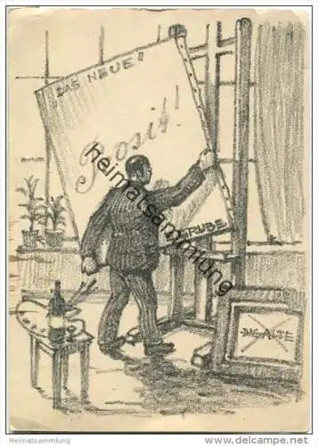 Neujahr - Prosit! Das Neue - Künstlerkarte E. Grube - versendet von der Familie Gruber