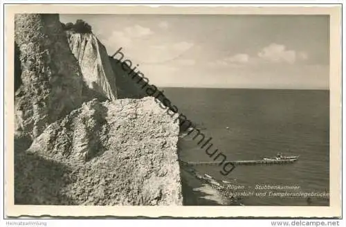 Insel Rügen - Stubbenkammer - Königsstuhl und Dampferanlegestelle - Foto-AK 1939 - Verlag Fr. Halliger Stubbenkammer Rüg