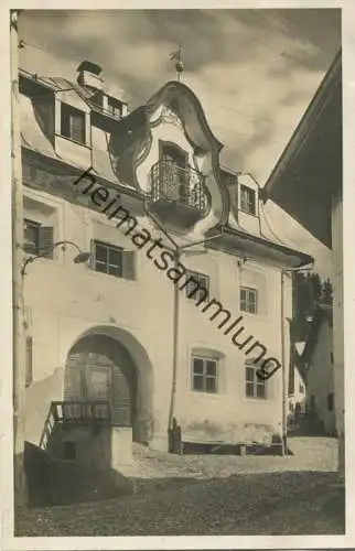 Altes Haus in Unter-Schuls - Foto-AK - Verlag Engadin Press & Co Samaden gel. 1929