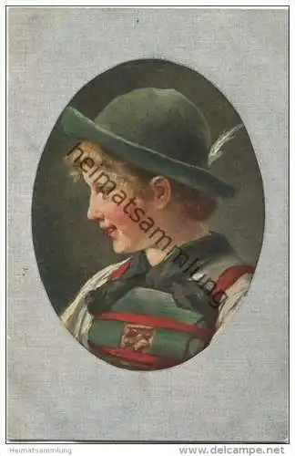 Portrait - Junge in Tracht - Sepplhut - Verlag S. T. N. Nr. 1005