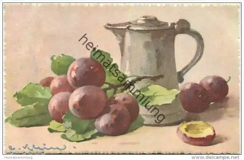 Stilleben - Zinnkanne - Pflaumen - Catharina C. Klein - Verlag St. F. Z. Switzerland N° 1250