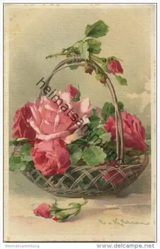 Blumen - Rosen im Korb - Catharina C. Klein - Verlag G. O. M. 2175
